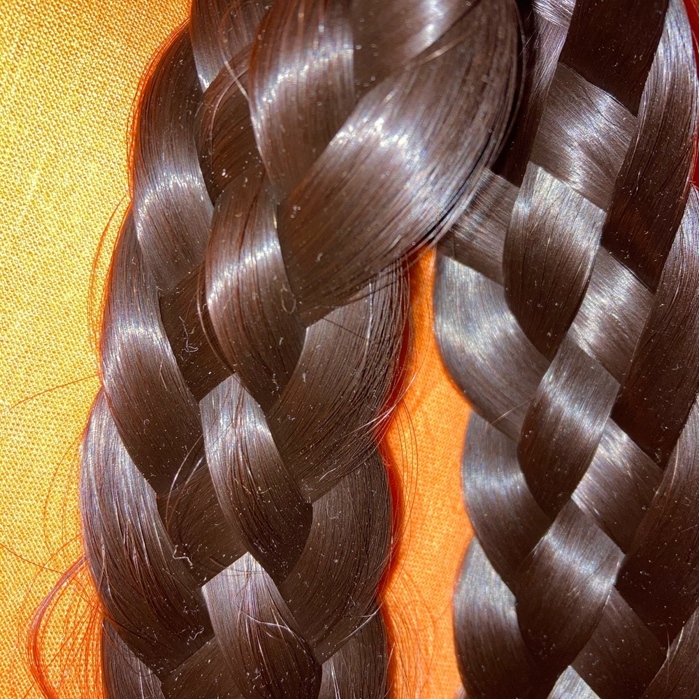 Braided thick hairband dark brown nevr worn adjust